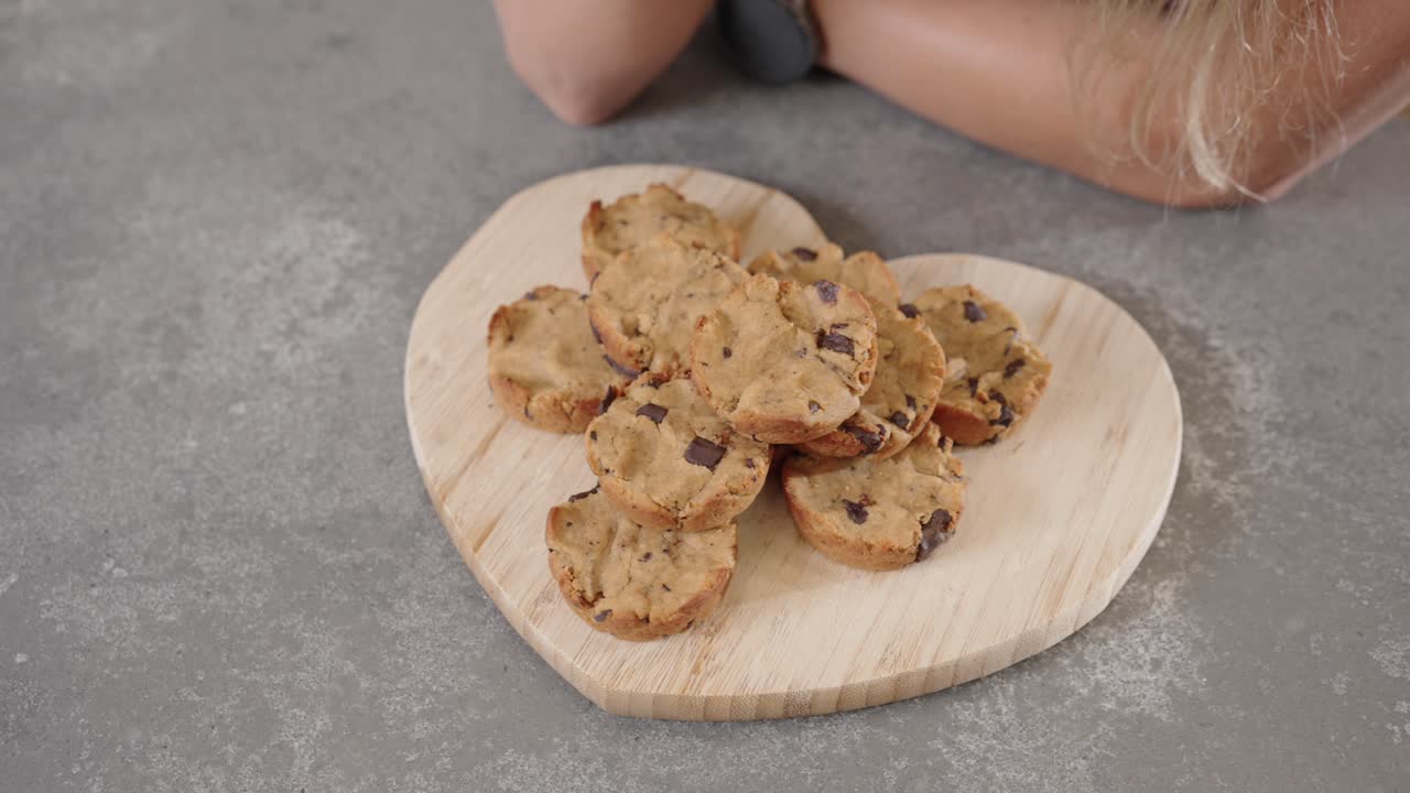 Chickpea blondies with chocolate chips, high protein sweet snacks