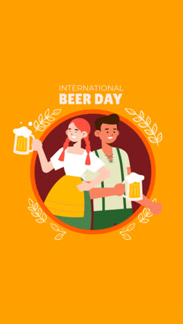 an animation of a international beer day illustration