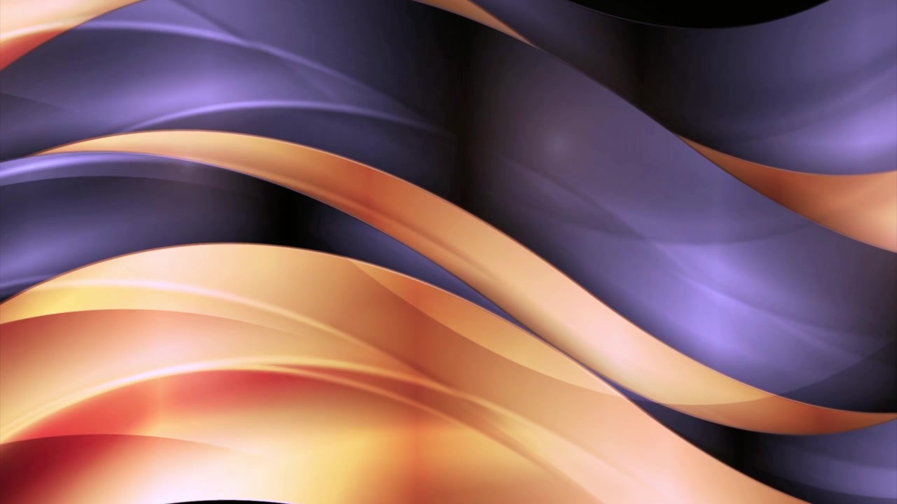 Abstract Motion Background with Flowing Purple and Gold Waves
