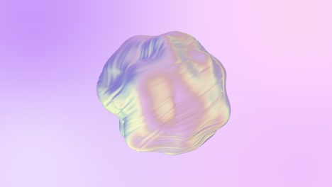 animación 3d de una forma líquida lisa abstracta. bola de tela holográfica con ondulación y remolino. animación 3d de bucle sin costuras de 4k.