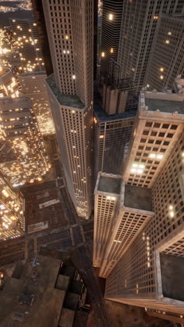 aerial view of a city at night