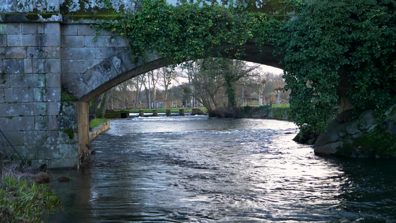 Verdant Bridge in Ba&ntilde;os de Molgas, Ourense, Spain