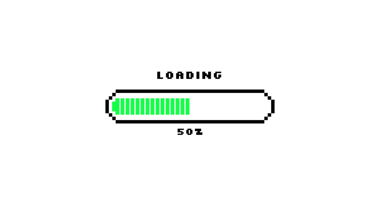 Retro Pixel Art Loading Bar Progress Animation