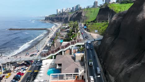 Lima,-ima,-Peru,-23-april-2019-traffic-on-Javier-Prado