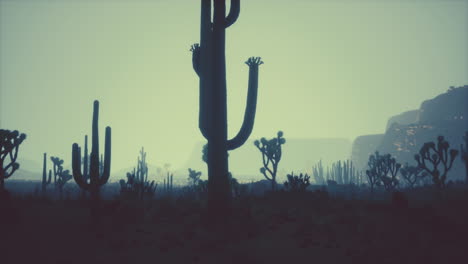 night at saguaro national park in desert of arizona