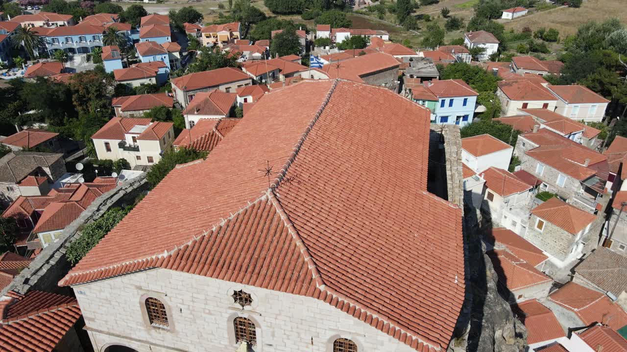 una vista aérea de la icónica iglesia de la virgen maría
