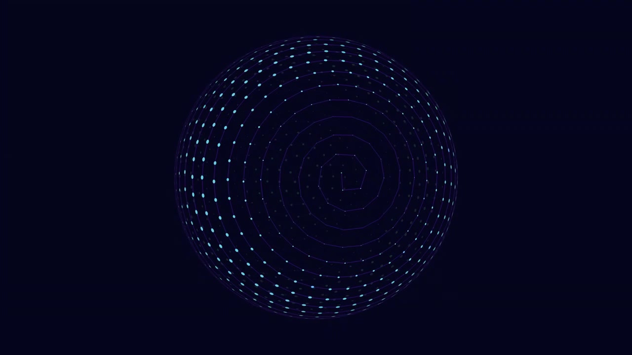 Captivating blue spiral intricate pattern of dots in a circle