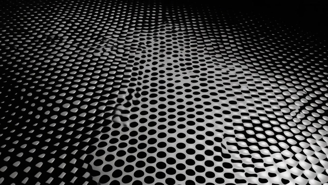 Fondo de movimiento abstracto con patrón de puntos metálicos ondulados