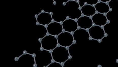 animación de micro 3d de moléculas en fondo negro