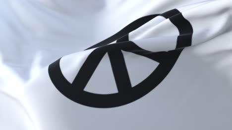 símbolo del pacifismo agitando una bandera blanca en el viento, bucle lento