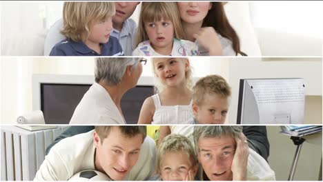 animación de una familia linda sonriendo