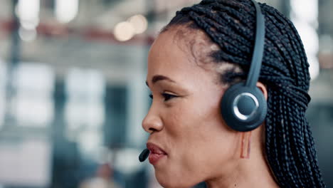 black woman, call center and customer support