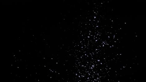 la nieve cayendo sobre el fondo negro