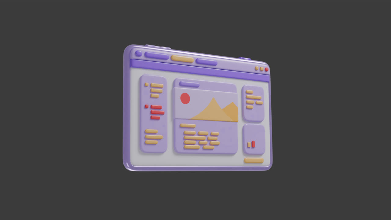 3D Rendered Web Page Illustration