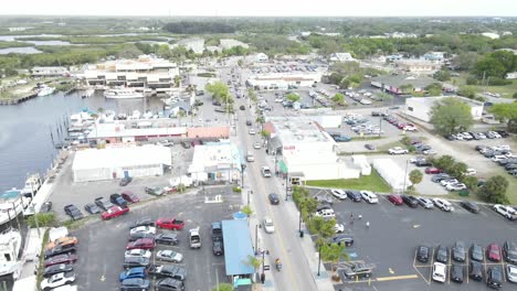 a beautiful aerial orbit of downtown tarpon springs