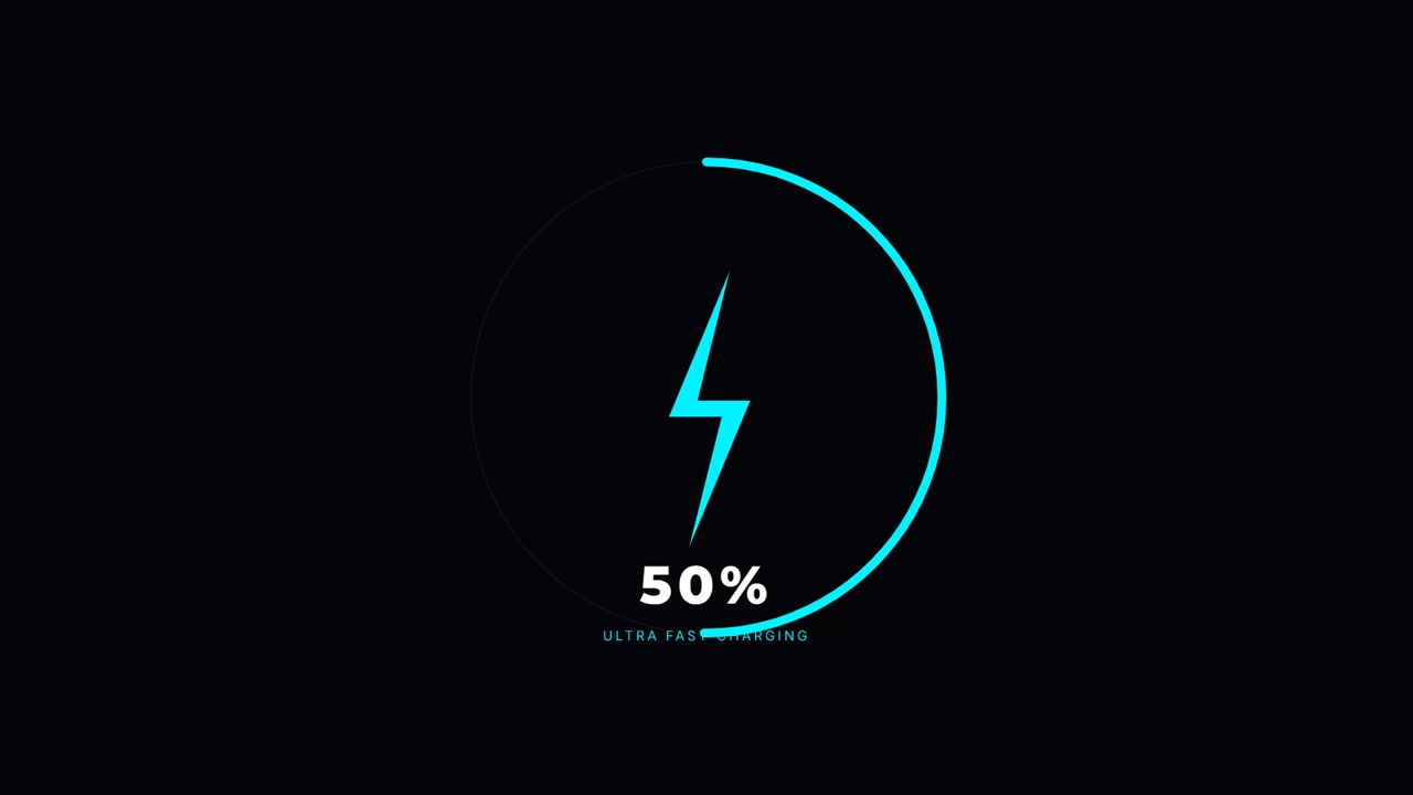 Digital Battery Charging Progress Indicator Animation