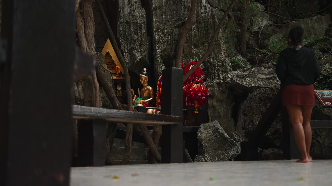 Statue in a rock temple