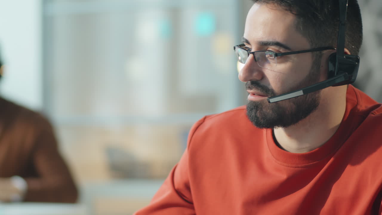 Man Working in Call Center