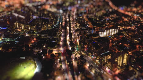 night city aerial view - miniature perspective