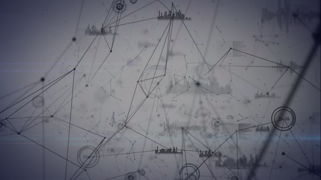 animación de la red de conexiones sobre un fondo blanco