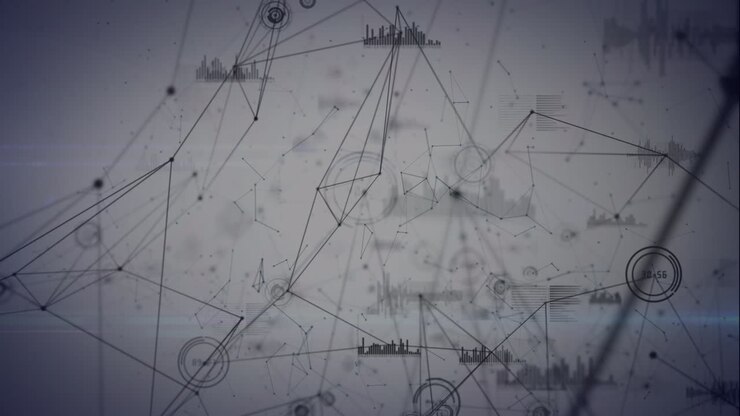 Animation of network of connections over white background