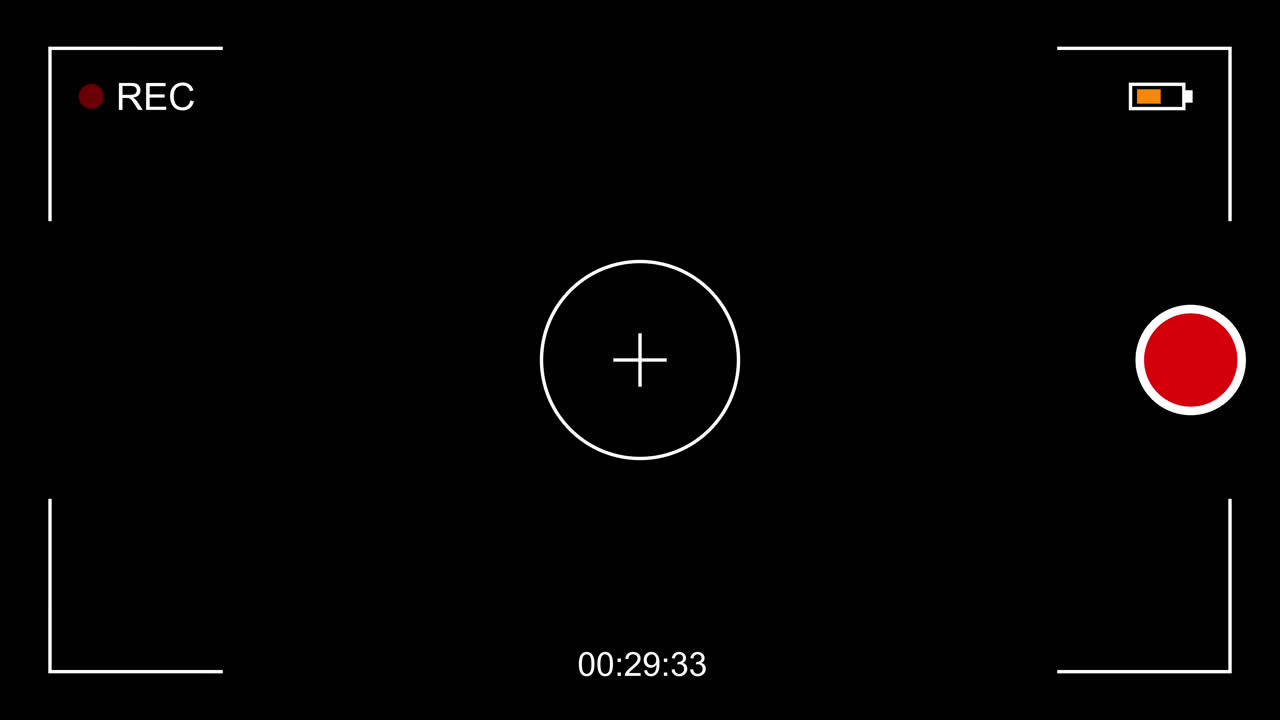 Camera Recording Interface Overlay on Black Background