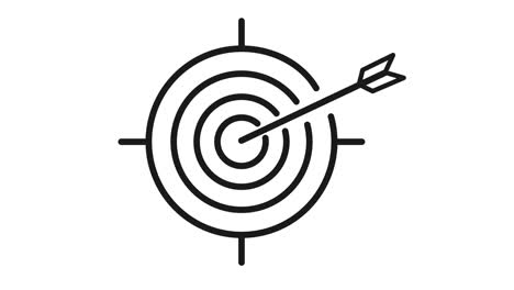 graphic animation of hand drawn archery icon. 4k element with alpha channel