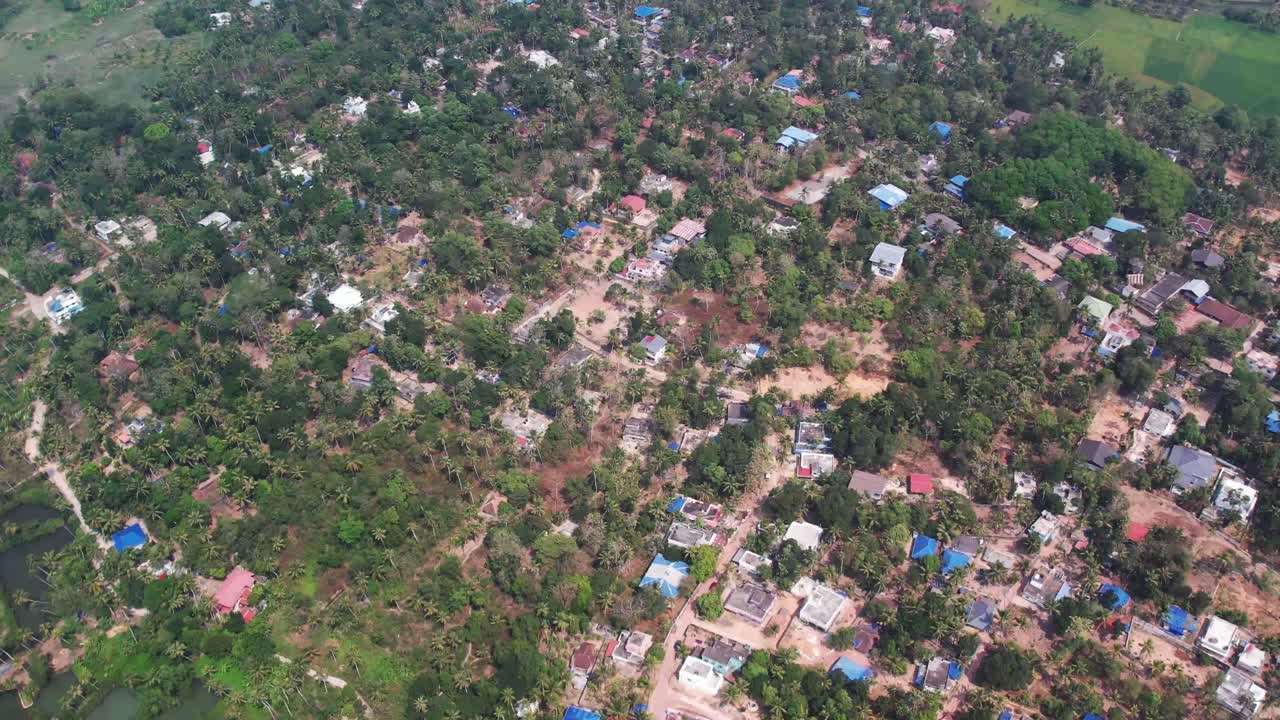 Beautiful aerial view of countryside buildings architecture in daylight