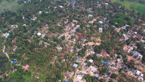 Beautiful-aerial-view-of-countryside-buildings-architecture-in-daylight