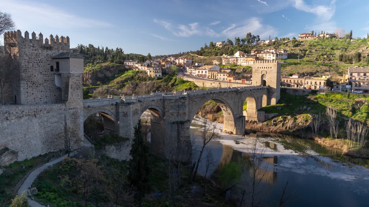Ancient Bridge in a Spanish Town