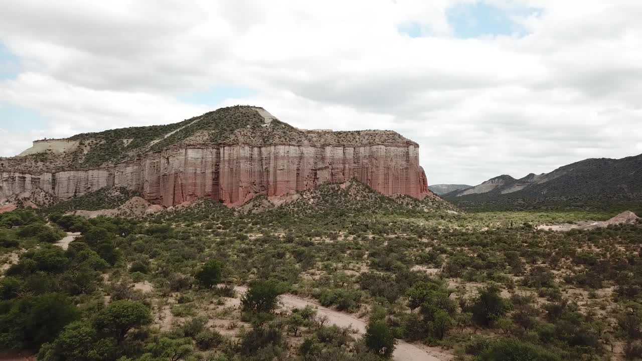 Talampaya National Park, Monte Ecoregion, La Rioja, Argentina, Drone Aerial View of Landscape and Rocky Cliffs