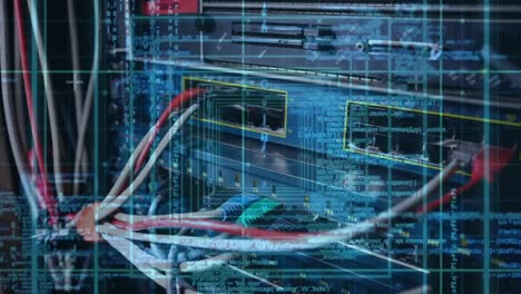 data server room with squares and numbers