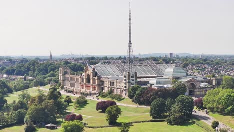 cinematic view of alexandra palace in london