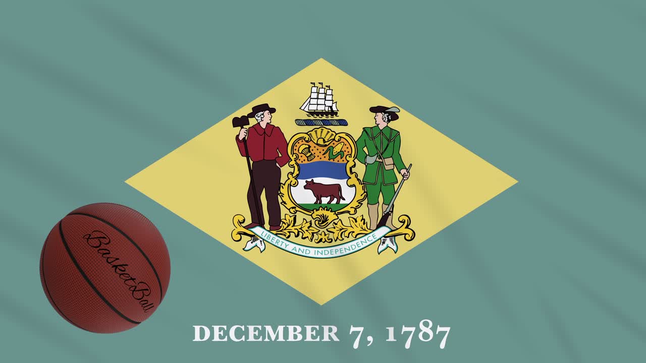 델라웨어 발이 흔들리고 농구공이 회전하고, 루프