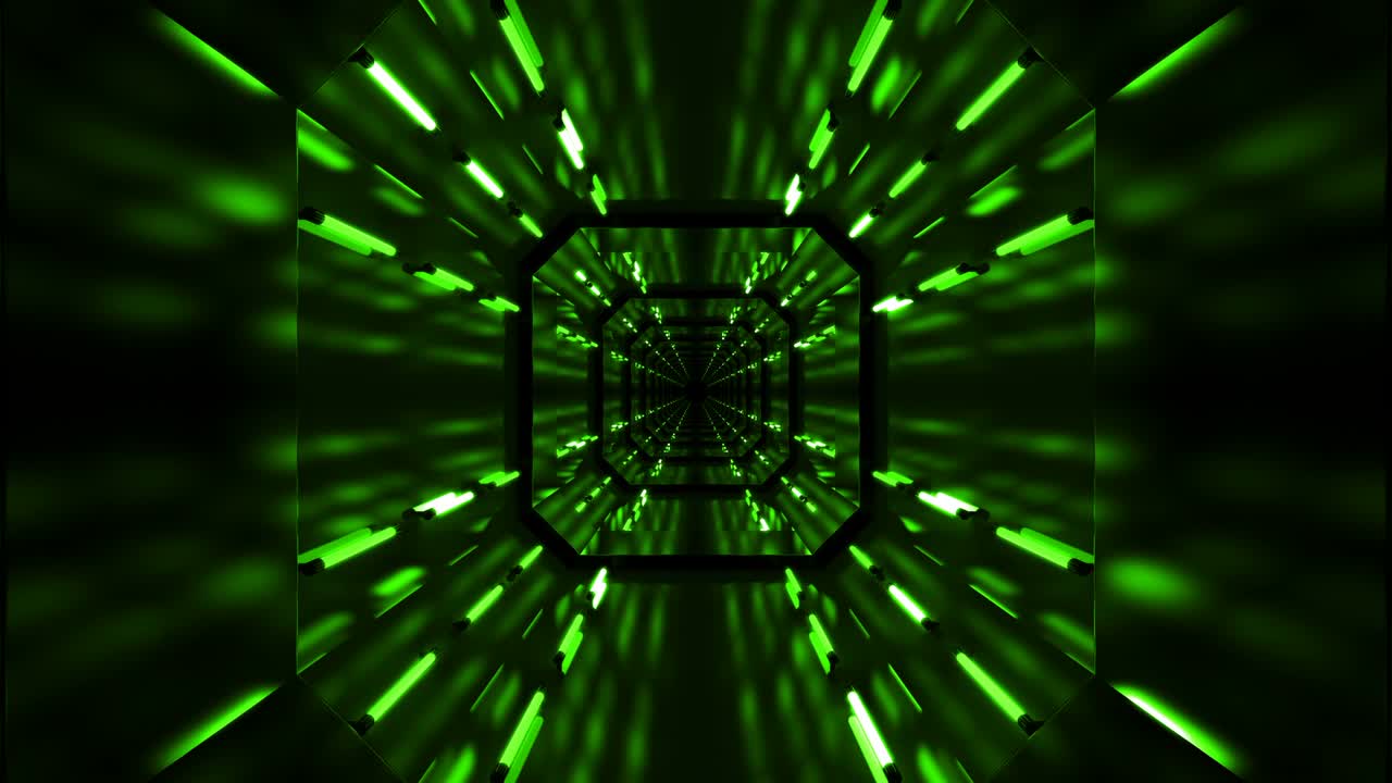 túnel de fondo abstracto con bucle tecnológico verde