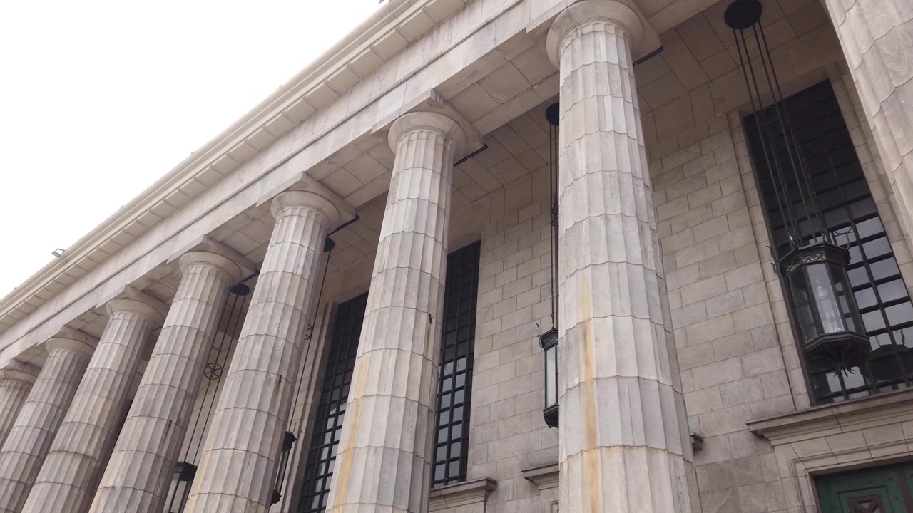 Argentina Buenos Aires Università di Diritto Architettura Colonna Neoclassica Dettaglio Esterno Vista