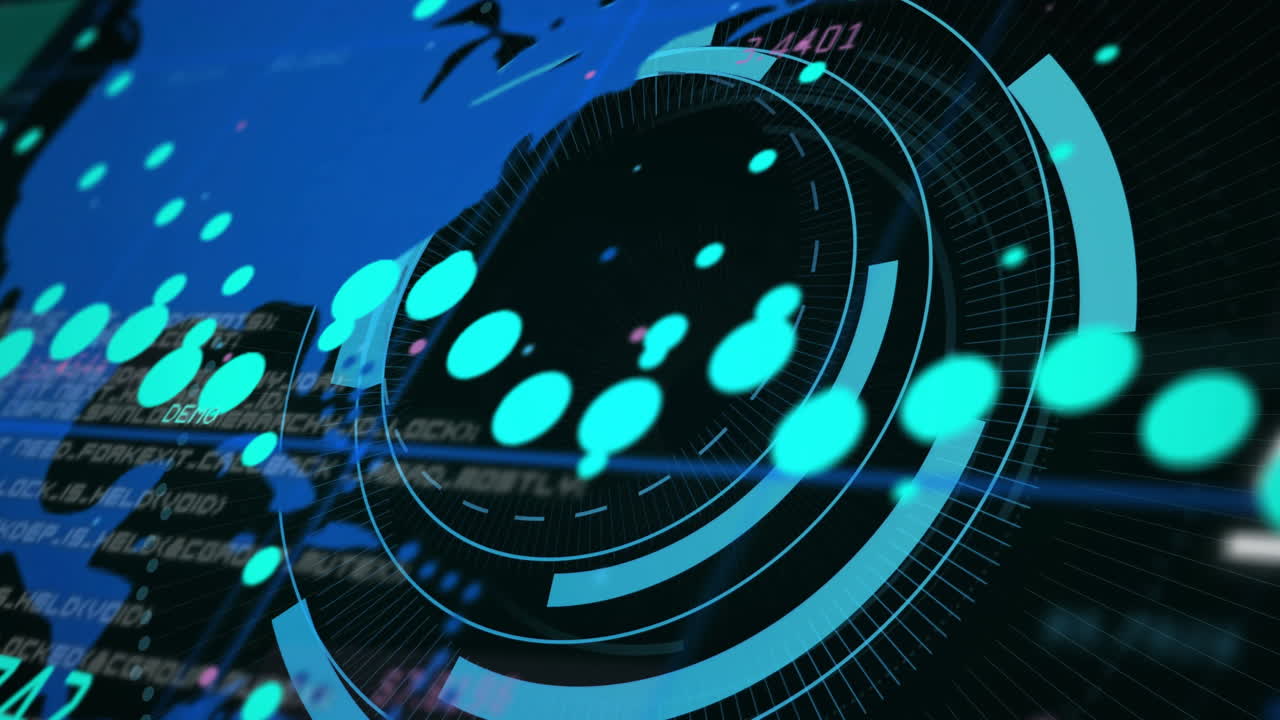 스 스캐닝을 통해 디지털 데이터 처리의 애니메이션