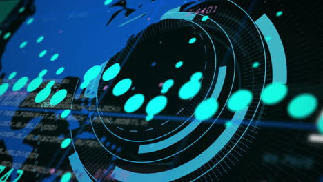 animación del procesamiento de datos digitales a través del escaneo de alcance