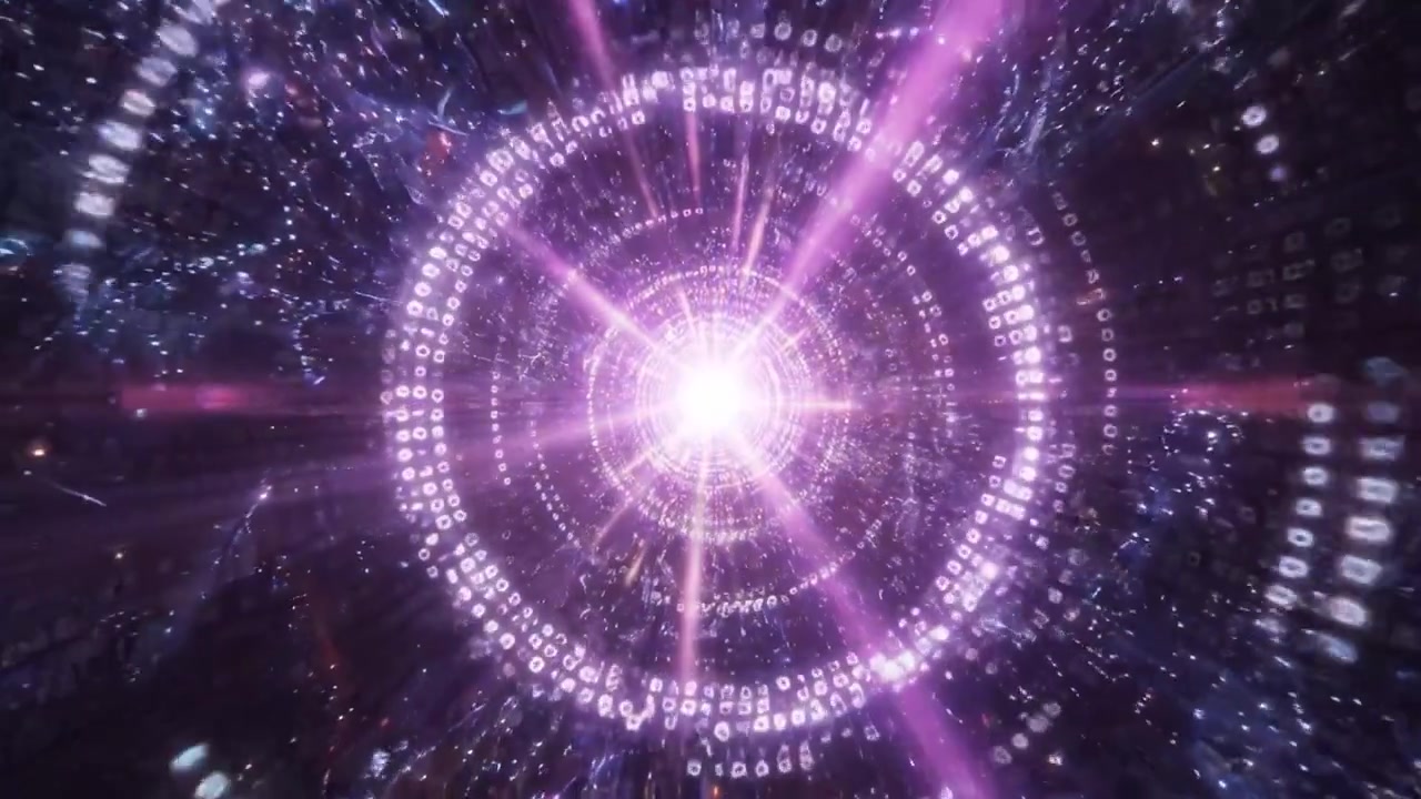 Un viaggio attraverso i regni digitali: esplorando i complessi schemi di luce e dati in un tunnel infinito di informazioni ed energia