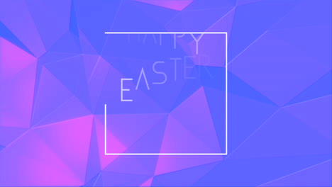 vibrant easter geometric design blue and purple triangles with happy easter text