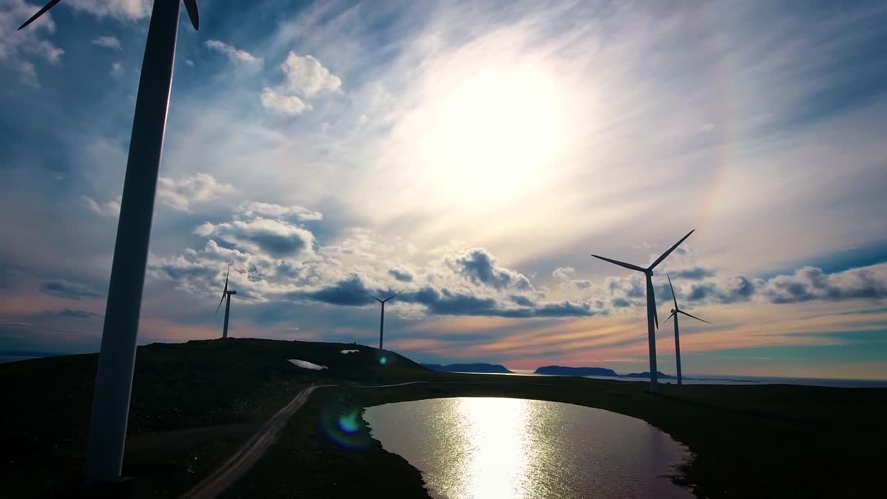 전력 생산을 위한 풍차 havoygavelen 풍차 공원 노르웨이