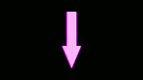 Animation-Arrow-Neon-light-sign-symbol-on-black-background,Arrow-shows-bottom-down-direction-motion-graphics