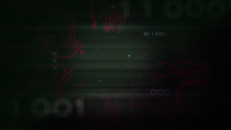 Animation of interference over data processing and computer circuit board