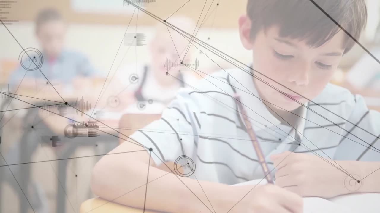 학교생의 글쓰기를 통한 연결 네트워크의 애니메이션