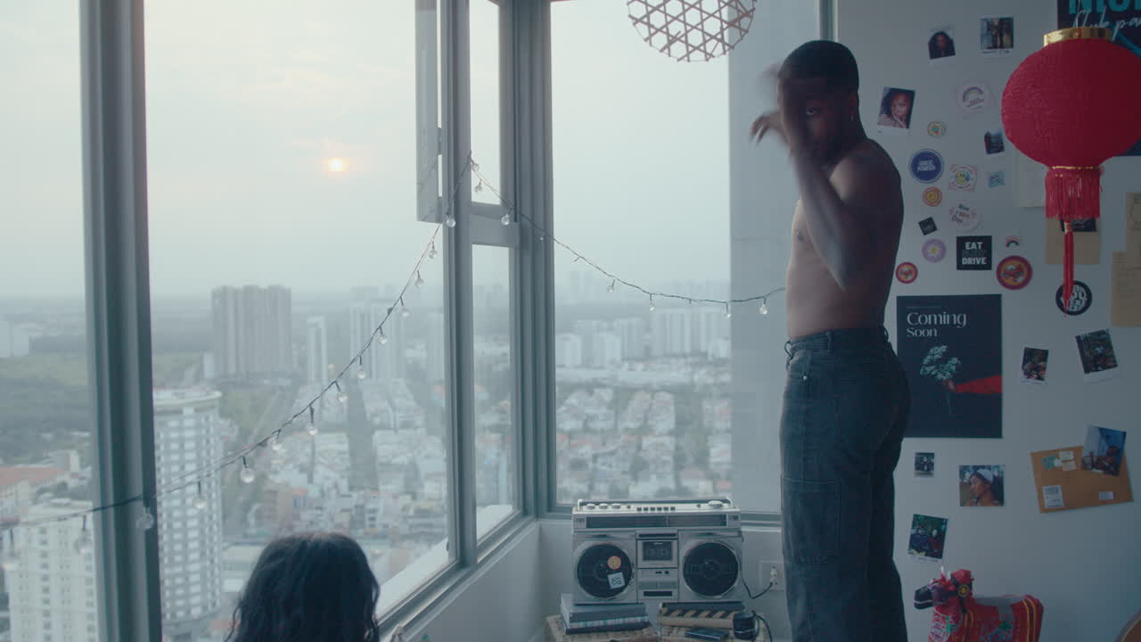 Boyfriend and Girlfriend Chilling at Home