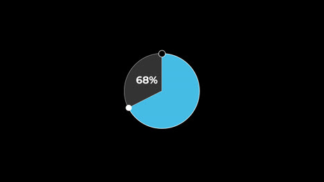 Pie-Chart-0-to-70%-Percentage-Infographics-Loading-Circle-Ring-or-Transfer,-Download-Animation-with-alpha-channel.