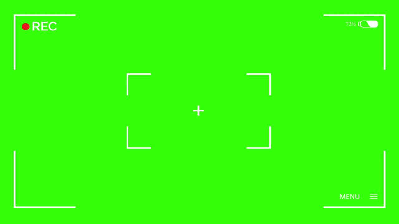 Camera Viewfinder Layer. Video camera viewfinder overlay on green screen. To use over other images