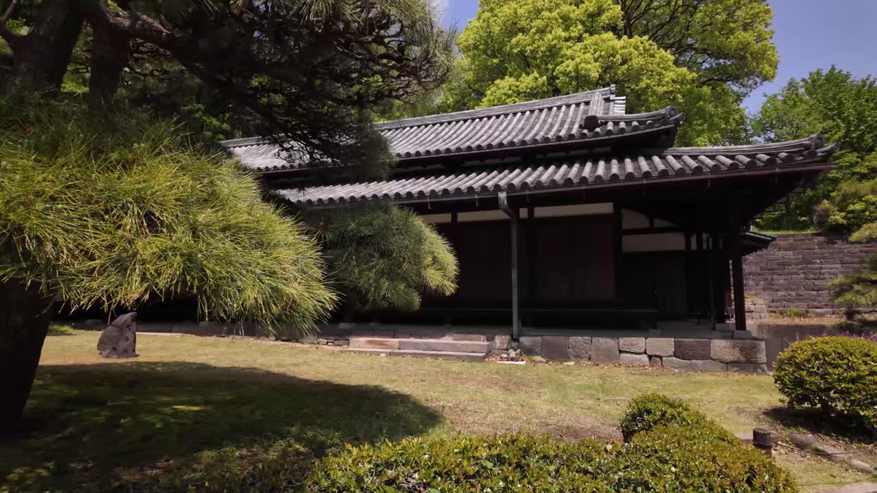 Temple pagoda East Garden of the Imperial Palace Japan Tokyo heritage culture