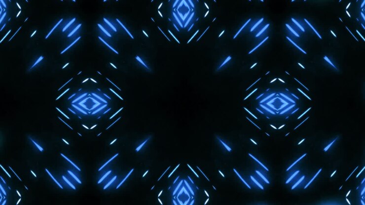 Blue Neon Abstract Geometric Pattern Background