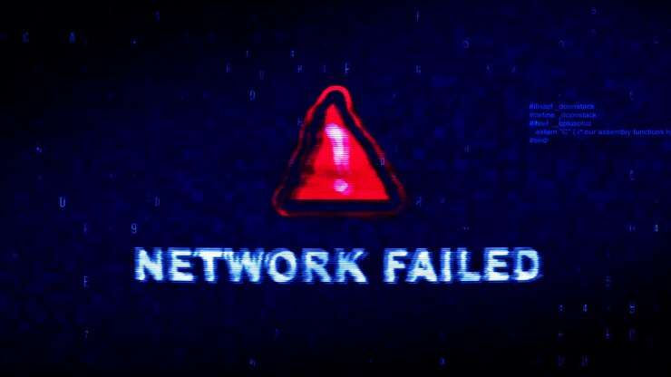 Network Failed Text Digital Noise Twitch Glitch Distortion Effect Error Loop Animation.